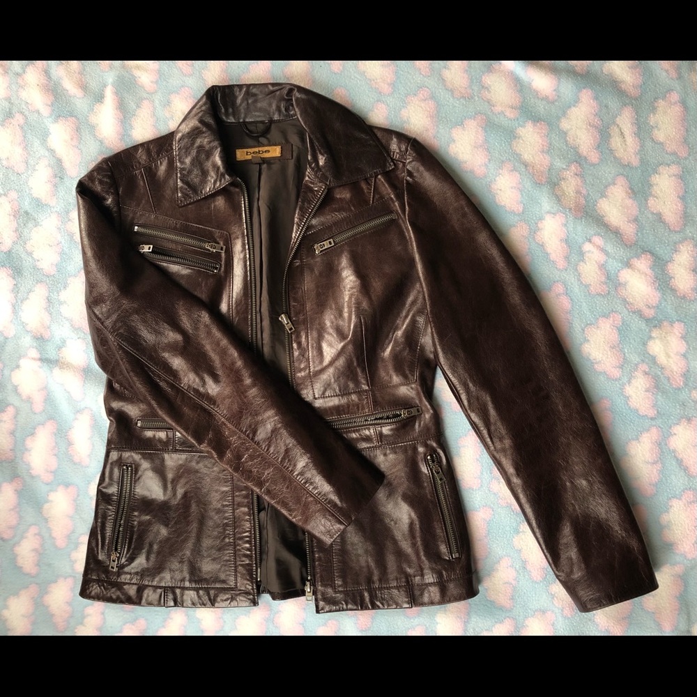 Bebe Women’s Brown Leather Jacket